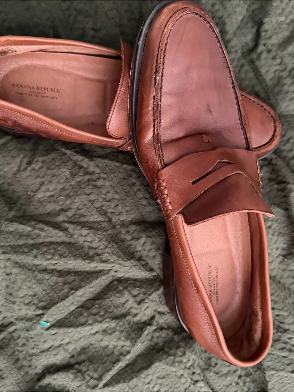 Banana Republic Chestnut Brown Leather Penny Loafers
